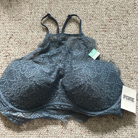 Victoria’s Secret Pink Lace High Neck Bralette Top Size L - Picture 1 of 7